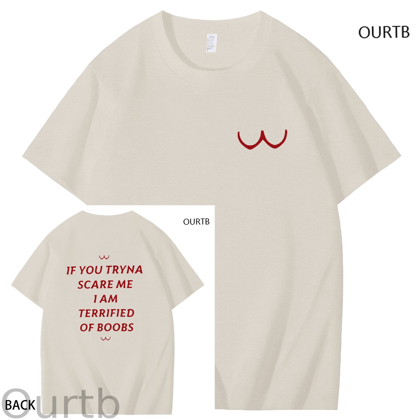 If You Tryna Scare Me I Am Terrified Of Boobs Art Pattern Print T-Shirt