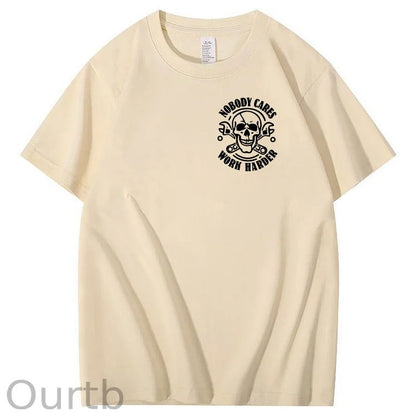 No One Owns You Shit Work Hard  Pattern Print 100%Cotton T-Shirt