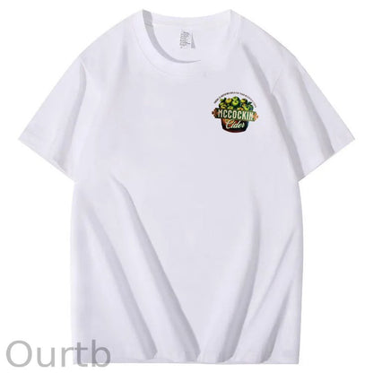 Mccuckin Cider Print Pattern Crew Neck T-Shirt