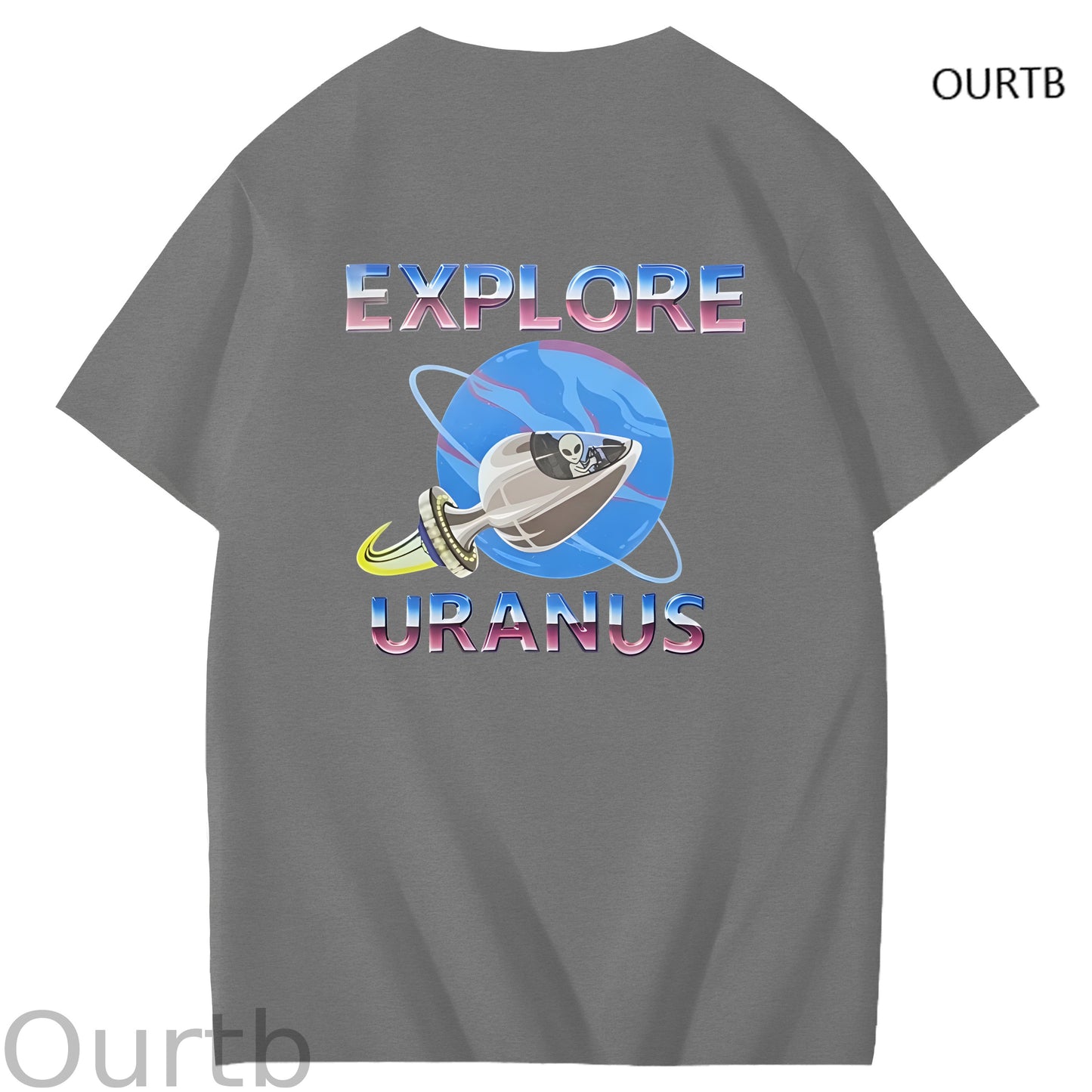 Explore Uranus Funny Adult Art Pattern Print T-Shirt