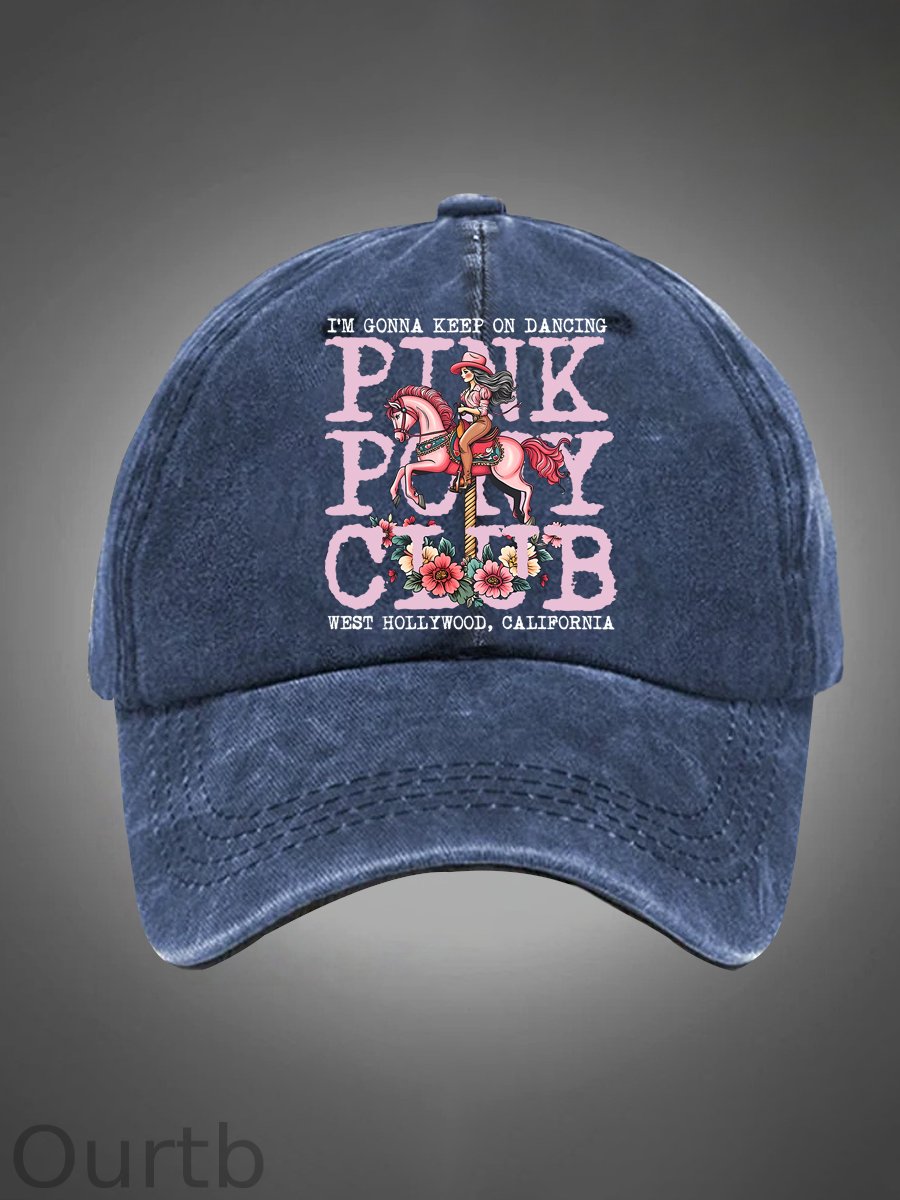 I'm Gonna Keep On Dacing Pattern Washed Hats