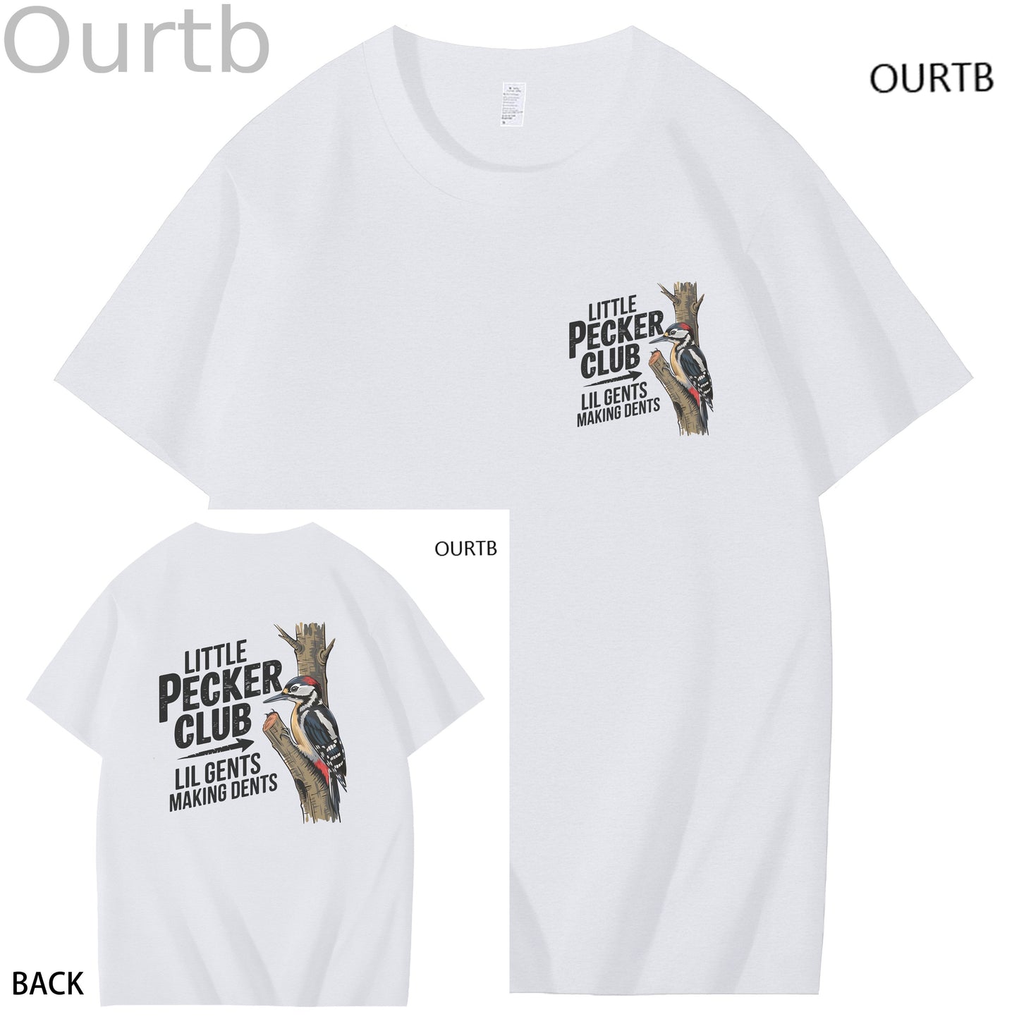 Little Pecker Club Lil Gents Making Dents Funny Adult Art Pattern Print T-Shirt