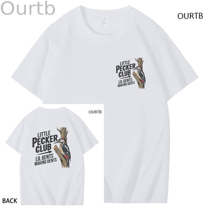 Little Pecker Club Lil Gents Making Dents Funny Adult Art Pattern Print T-Shirt