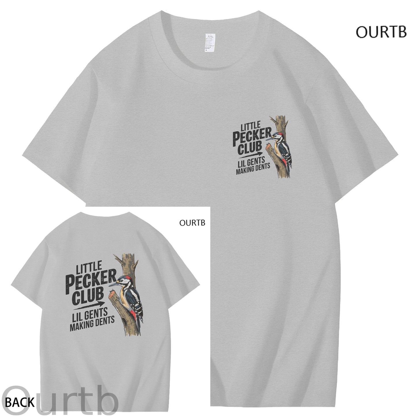 Little Pecker Club Lil Gents Making Dents Funny Adult Art Pattern Print T-Shirt