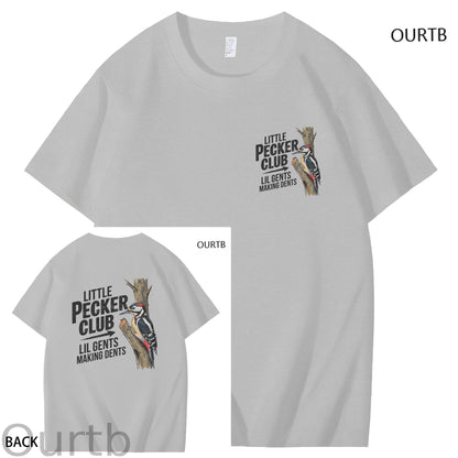 Little Pecker Club Lil Gents Making Dents Funny Adult Art Pattern Print T-Shirt