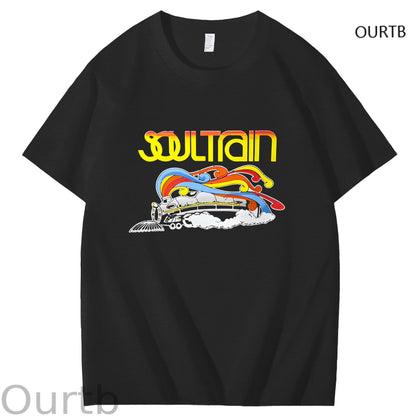 Soul Train Rock Funny Adult Art Pattern Print T-Shirt