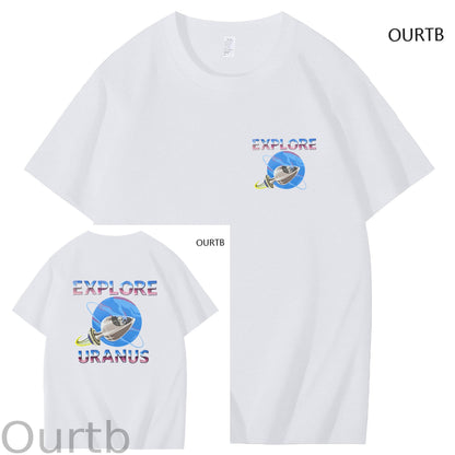 Explore Uranus Funny Adult Art Pattern Print T-Shirt