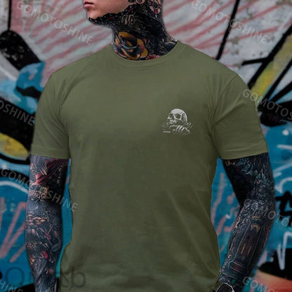 I'M FINE Drowning Skull Black Print T-Shirt
