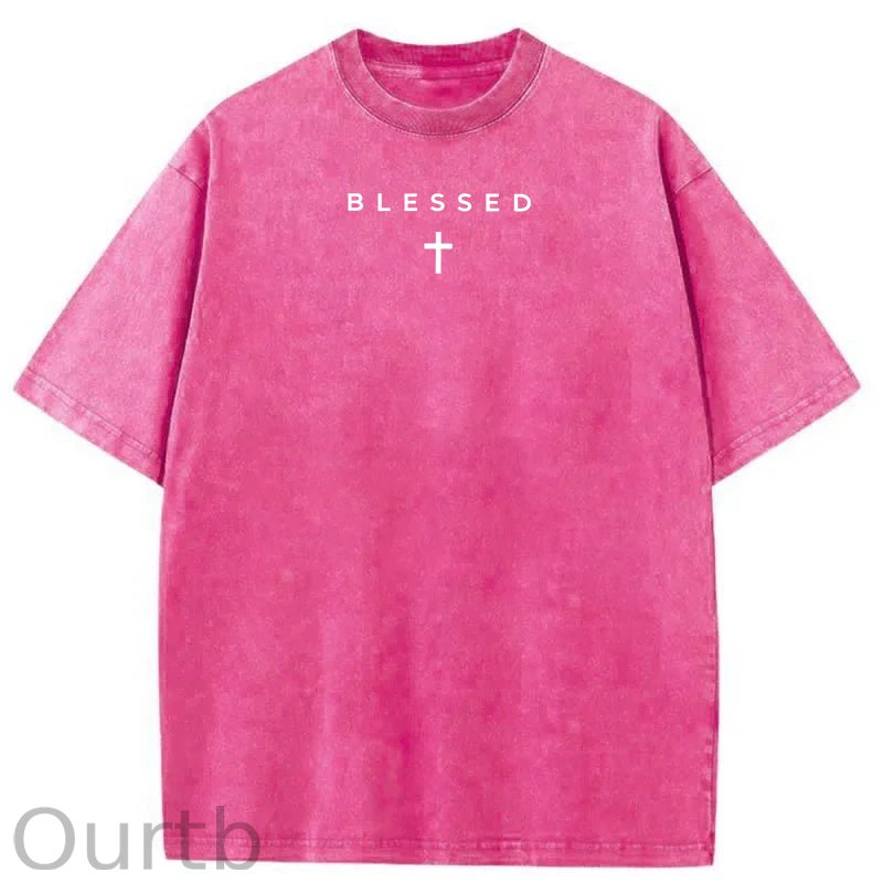 Men's Cross & Letter Print Round Neck Tee, Casual Street Short Sleeve T-shirt for Summer, Men's Top for Daily Wear