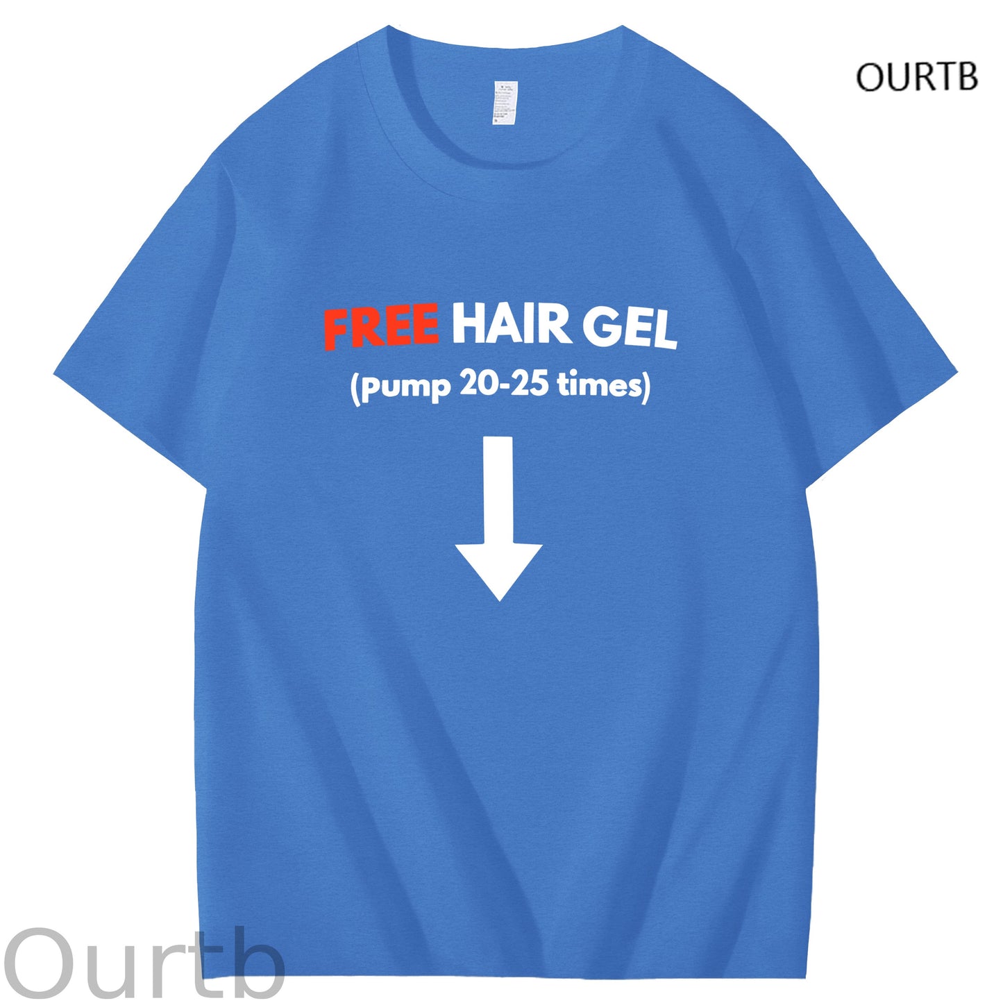Free Hair Gel Pump 20-25 Times Funny Adult Art Pattern Print T-Shirt