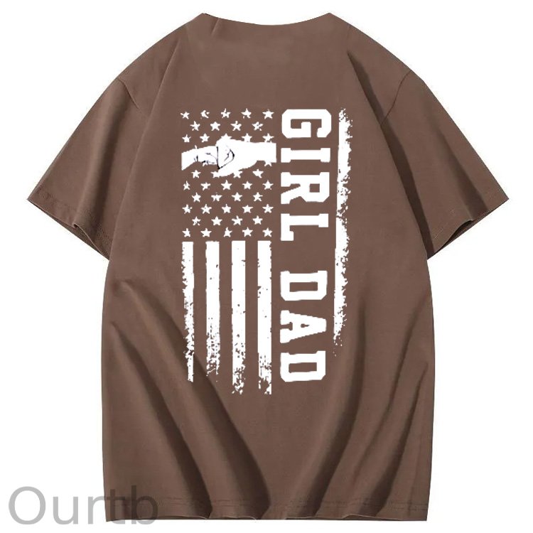 Girl Dad Pattern Print 100%Cotton T-Shirt