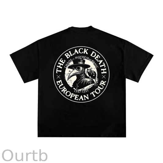 The Black Death European Tour Printed  T-shirt