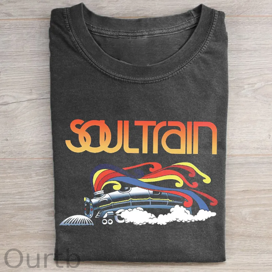 Soul Train Rock Funny Adult Art Pattern Print T-Shirt