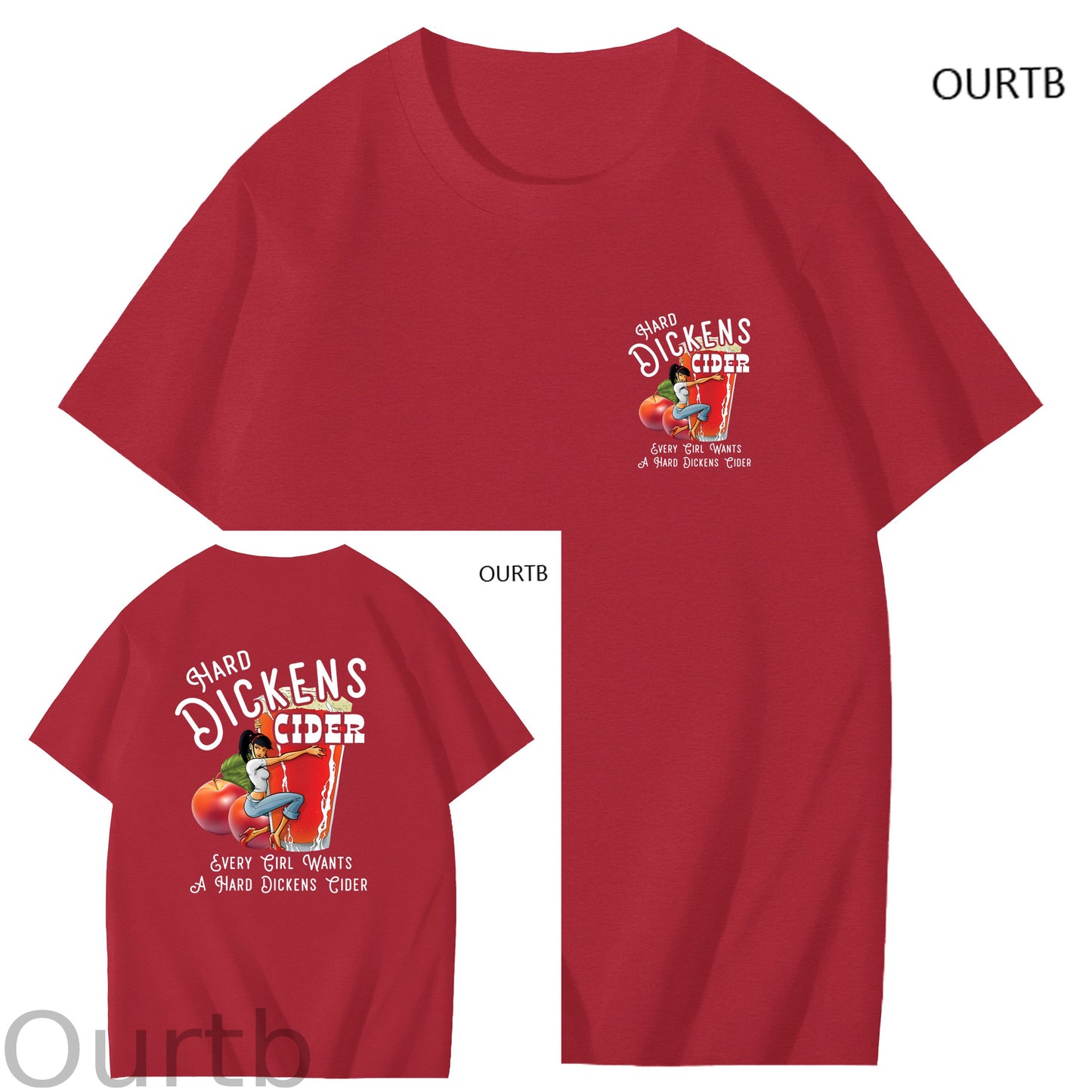 Hard Dickens Cider Every Girl Wants A Hard Dickens Cider Art Pattern Print T-Shirt