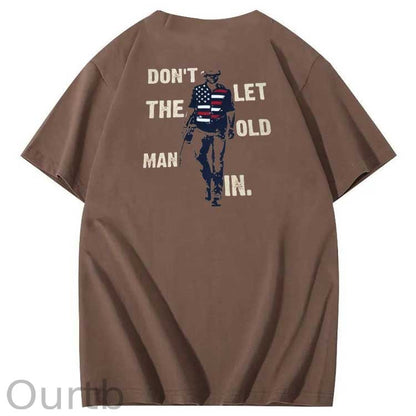 Vintage Don't Let The Old Man In Pattern 100&Cotton Print T-Shirt