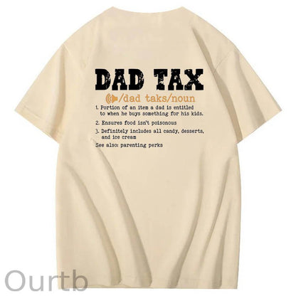 Dad Tax Parse Pattern Print 100%Cotton T-Shirt