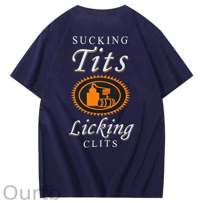 Sucking Tits Licking Clits  Pattern  Print 100%Cotton T-Shirt