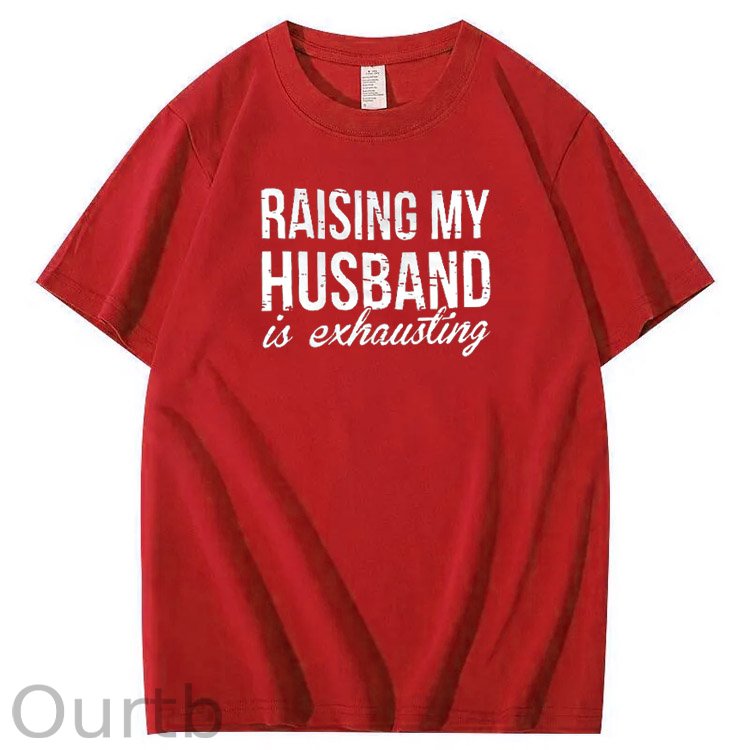 Raising My Husband Is Exhausting Pint Pattern Crew Neck T-Shirt
