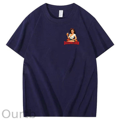 End Each Day With A  Dicknes Cider Pattern Print 100%Cotton T-Shirt