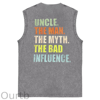 Cool Uncles Club Pattern Sleeveless Cotton Washed Printed Loose Vest