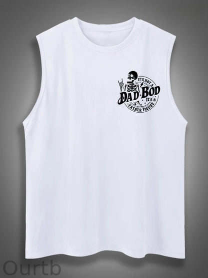 It's Not A Dad Bod It's A Father Figure Print Cotton Sleeveless Tank Tops