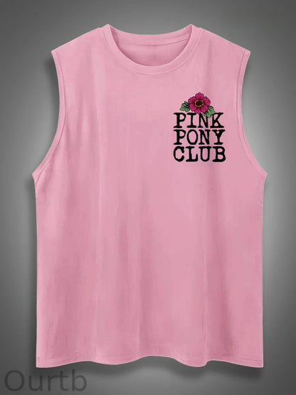 I'm Gonna Keep On Dacing Print Cotton Sleeveless Tank Tops