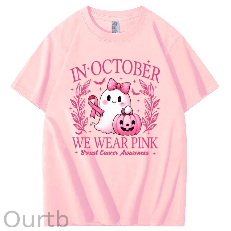 In October We Wear Pink Pattern100% Cotton T-Shirt