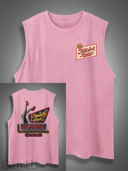 Treaty Oak Revival Print Cotton Sleeveless Tank Tops