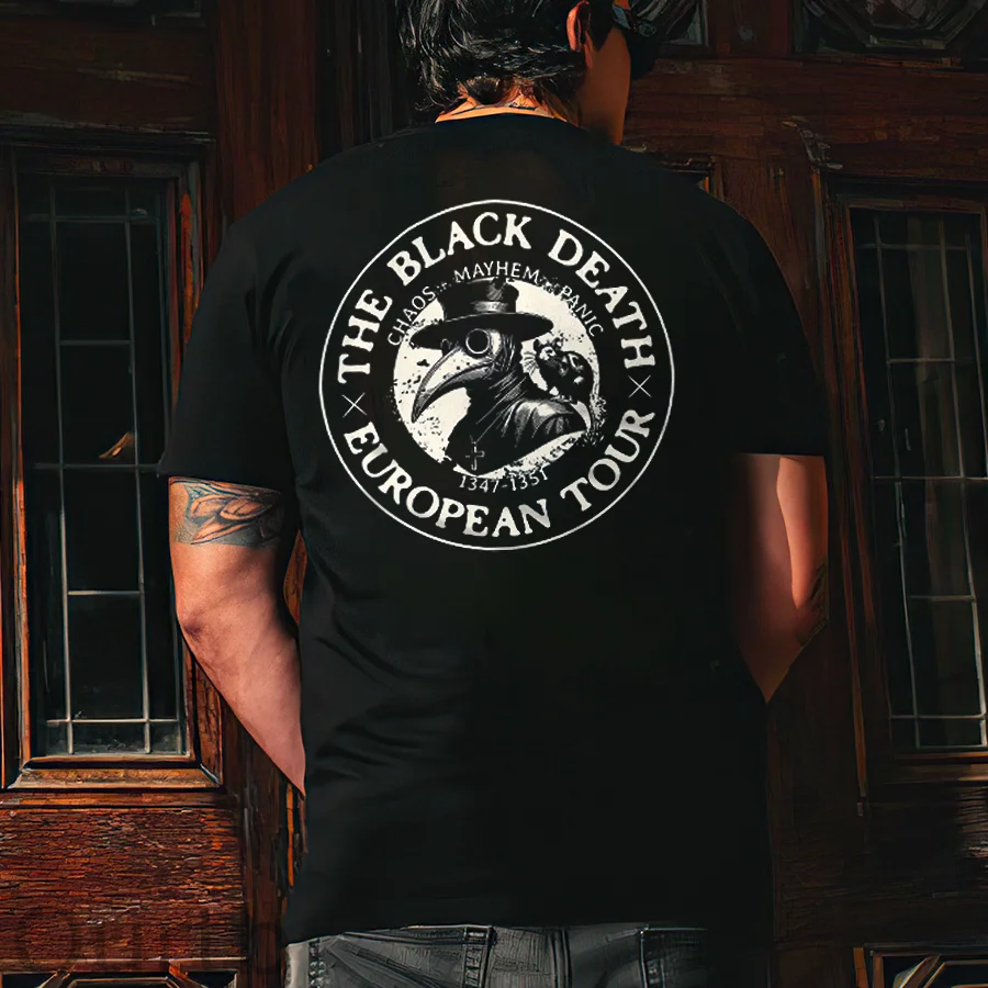 The Black Death European Tour Printed  T-shirt