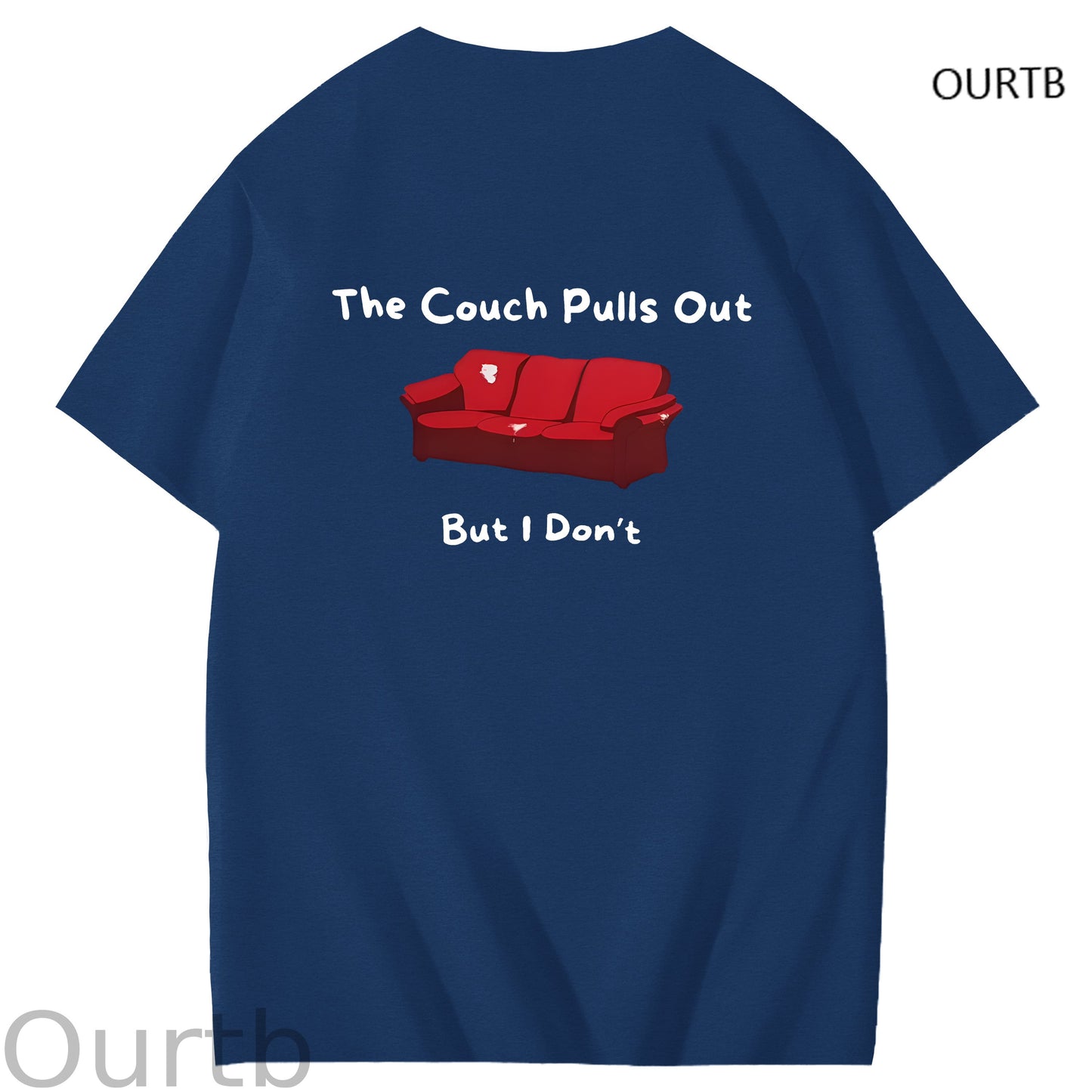 The Couch Pulls Out But I Don't Funny Adult Art Pattern Print T-Shirt