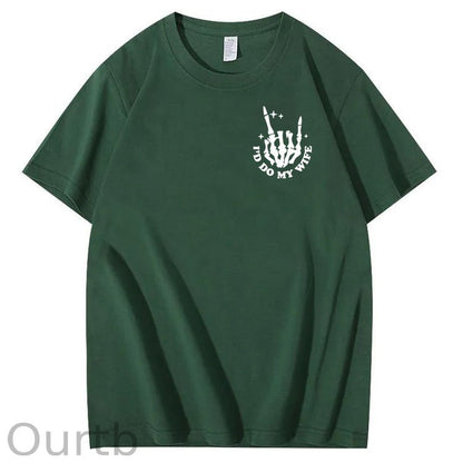 Today I Don't Feel Like Doing Anything Except My Wife Funny  Pattern 100&Cotton Print T-Shirt