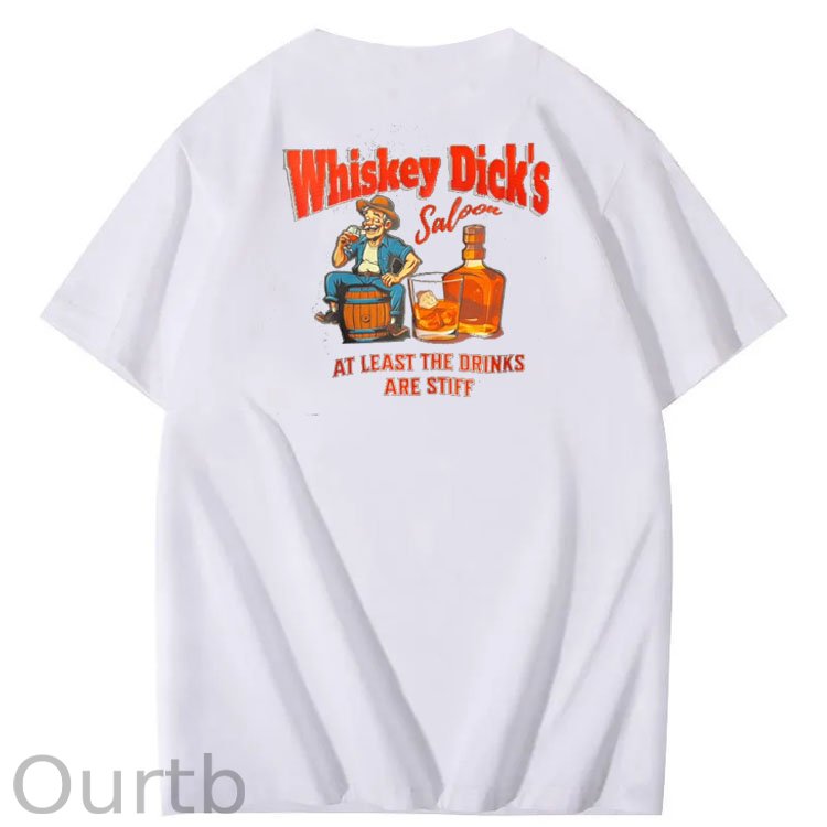 Whiskey Dick's Print Pattern Crew Neck T-Shirt