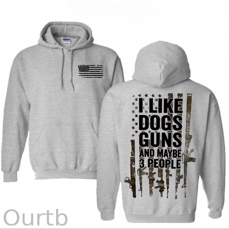I Like Dogs Guns And Maybe 3 People Pattern Classic Hoodie