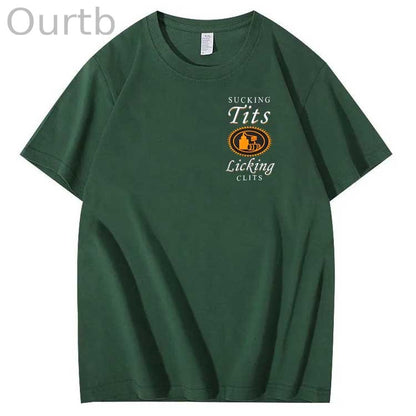 Sucking Tits Licking Clits  Pattern  Print 100%Cotton T-Shirt