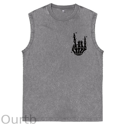 Just A Dad Who Always Came Back With The Milk Print Washed Cotton Sleeveless Tank Tops