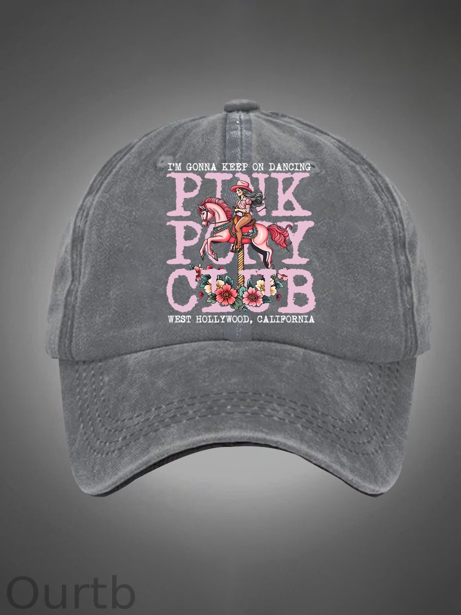 I'm Gonna Keep On Dacing Pattern Washed Hats