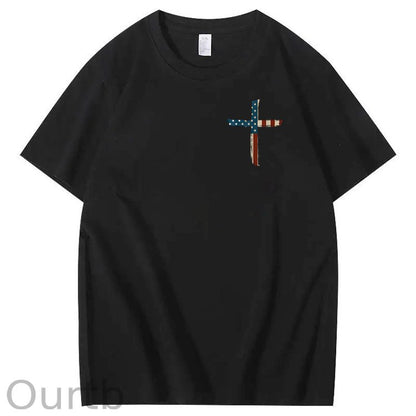 Stand For The Flag Kneel For The Cross 4th Of July T-Shirt