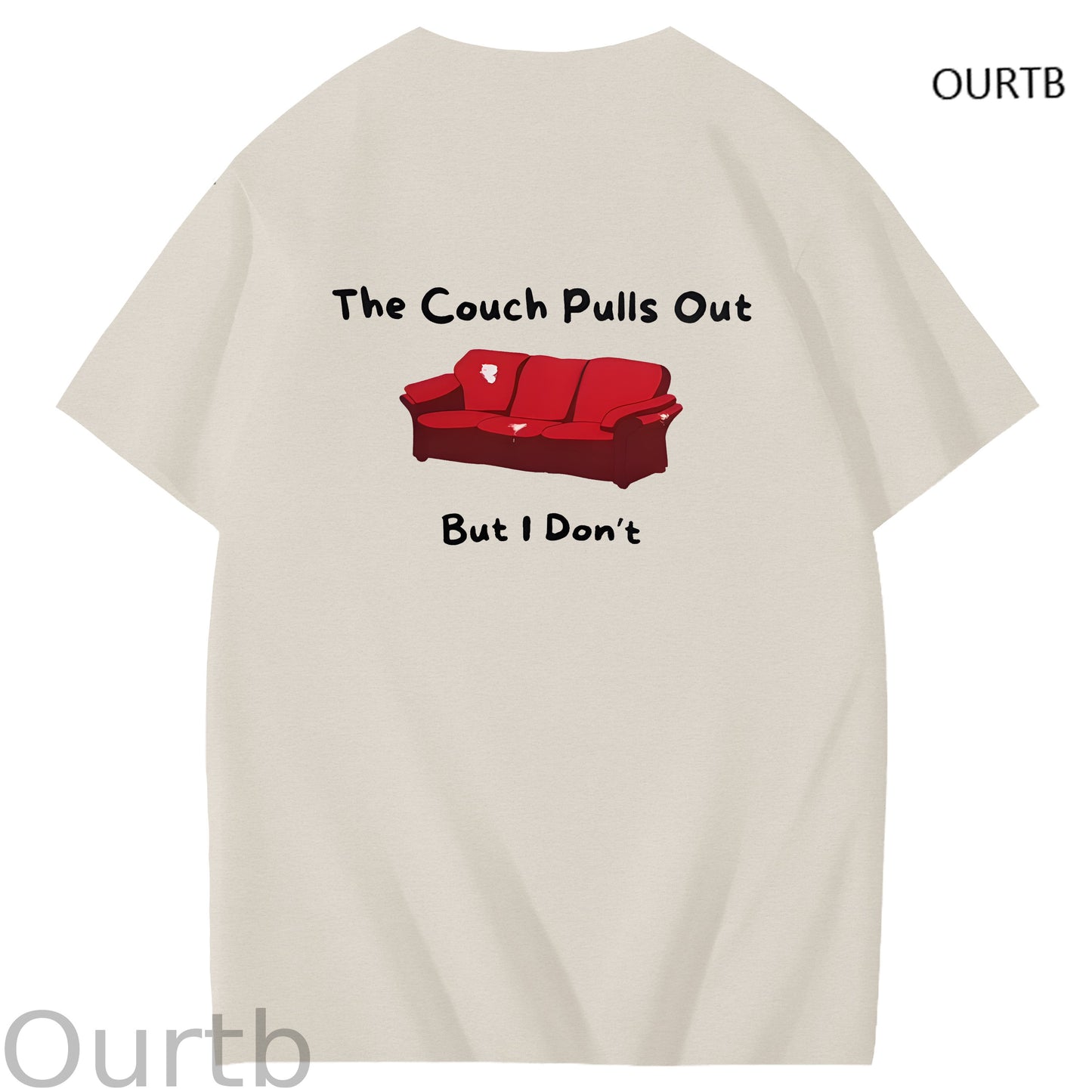The Couch Pulls Out But I Don't Funny Adult Art Pattern Print T-Shirt