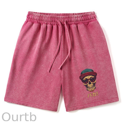 Fashion Skull Japanese Washed Shorts