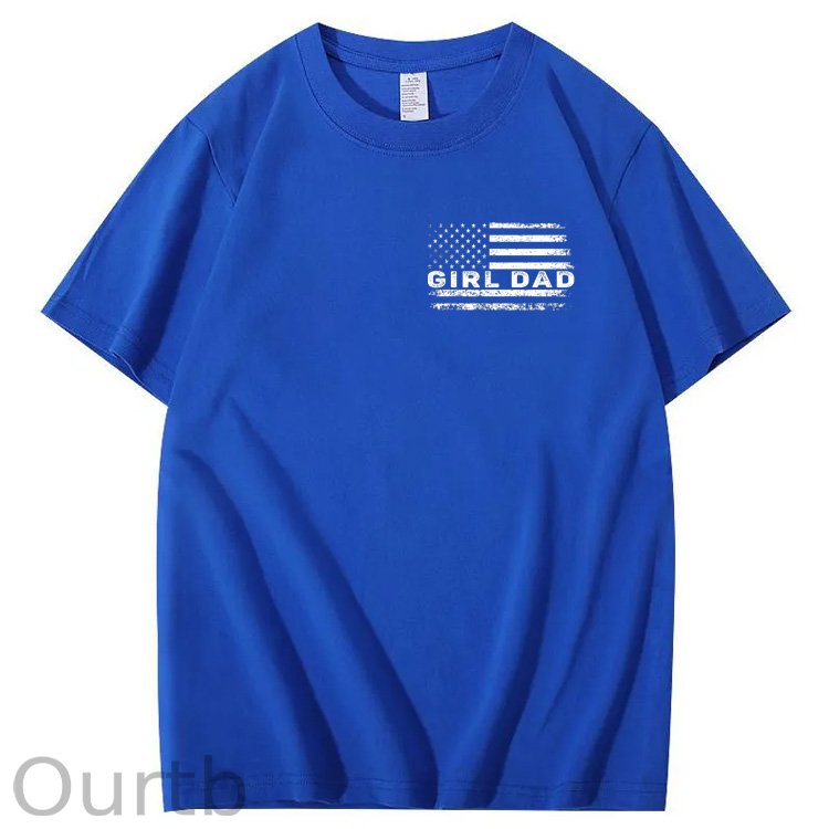 Girl Dad Pattern Print 100%Cotton T-Shirt