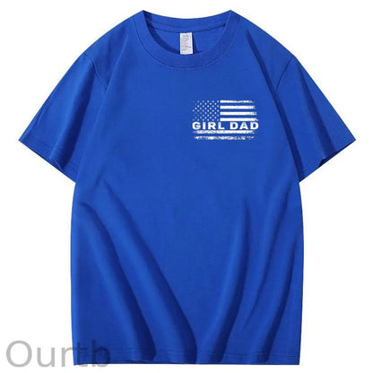 Girl Dad Pattern Print 100%Cotton T-Shirt