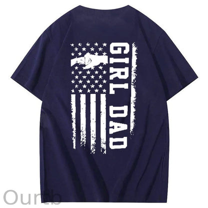 Girl Dad Pattern Print 100%Cotton T-Shirt