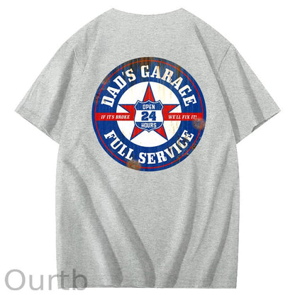 Dad's Garage Full Service If It's Broke We'll Fix It Printed Men's T-shirt