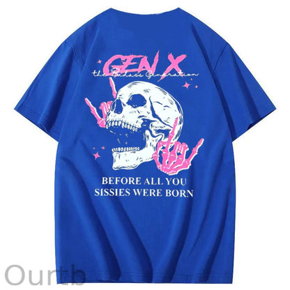 Before All You Sissies Were  Born Print Pattern Crew Neck T-Shirt