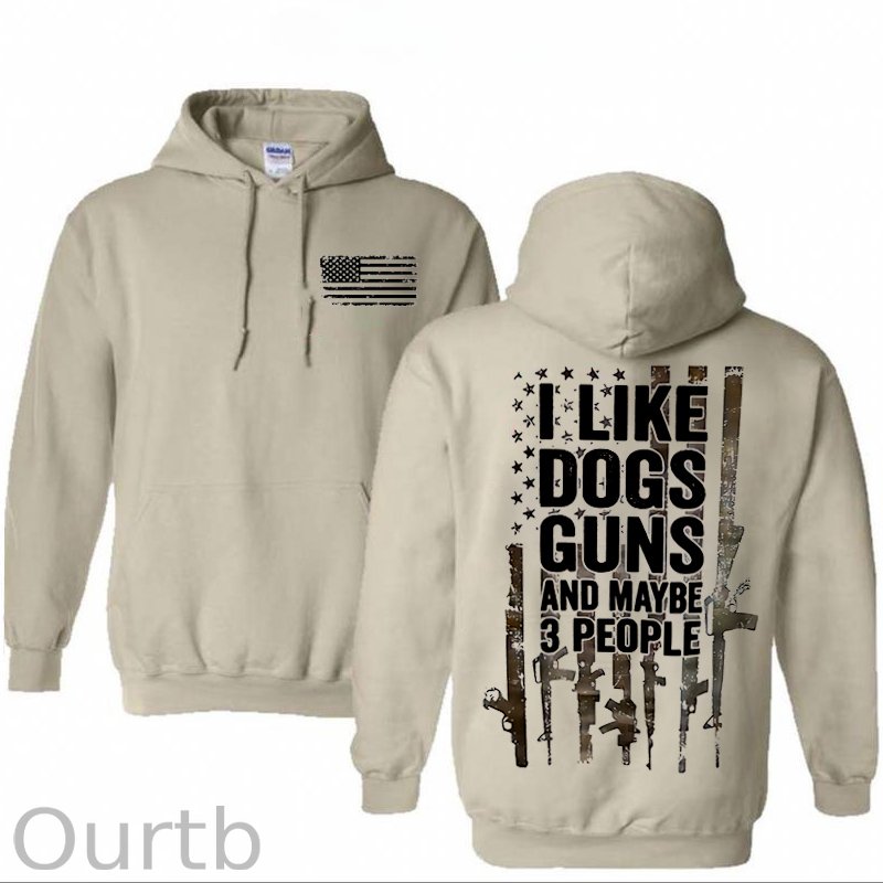 I Like Dogs Guns And Maybe 3 People Pattern Classic Hoodie