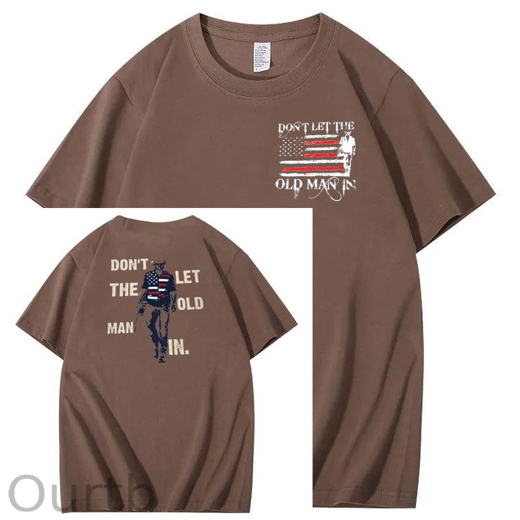 Vintage Don't Let The Old Man In Pattern 100&Cotton Print T-Shirt