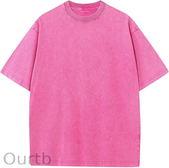 Men's Cotton T-Shirts Oversized Unisex Short Sleeves Casual Loose Wash Solid Basic Tee Tops