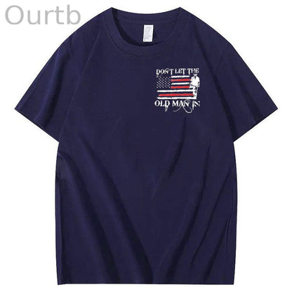 Vintage Don't Let The Old Man In Pattern 100&Cotton Print T-Shirt