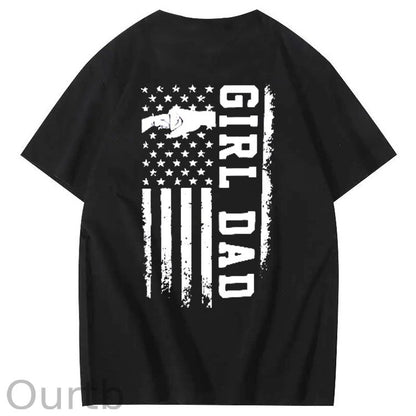 Girl Dad Pattern Print 100%Cotton T-Shirt