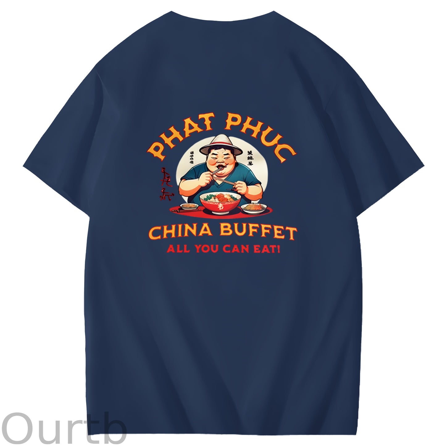 Phat Phuc China Buffet Art Pattern Print T-Shirt